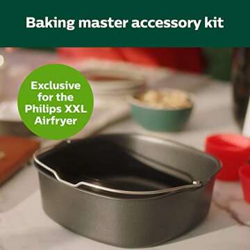 Philips Airfryer XXL Baking Master Kit - Baking Pan & Silicone Muffin Cups, Easy Clean
