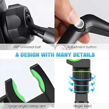 AUKEPO 360° Rotatable Rearview Mirror Phone Holder