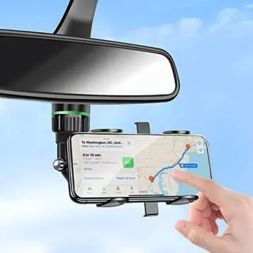 AUKEPO 360° Rotatable Rearview Mirror Phone Holder