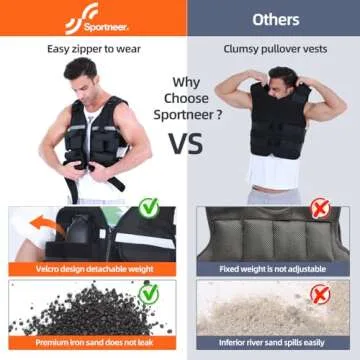 Sportneer Adjustable Weighted Vest 2-42lbs Gym Running