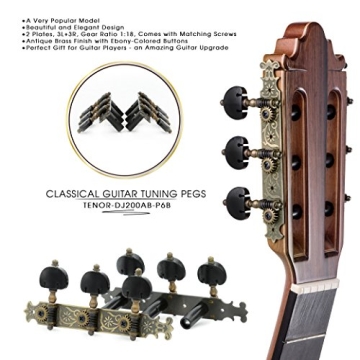 DJ200AB-P6B TENOR Classical Guitar Tuners - Professional Tuning in Antique Brass