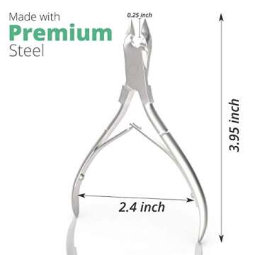 Professional Cuticle Trimmer Nail Cuticle Cutter Stainless Steel Cuticle Nippers with Sharp Blades of Cuticle Clippers Manicure Tools with Double Spring for Nail Care Pedicure Nail Tools (Silver)