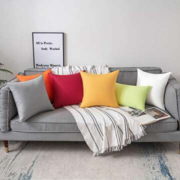 Woaboy Pack of 2 Outdoor Waterproof Decorative Throw Pillow Covers Lumbar Square Pillowcase Solid Cushion Cases for Living Room Chairs Sofa Home Decor White 12x20 inch