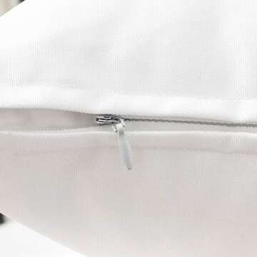 Woaboy Pack of 2 Outdoor Waterproof Decorative Throw Pillow Covers Lumbar Square Pillowcase Solid Cushion Cases for Living Room Chairs Sofa Home Decor White 12x20 inch