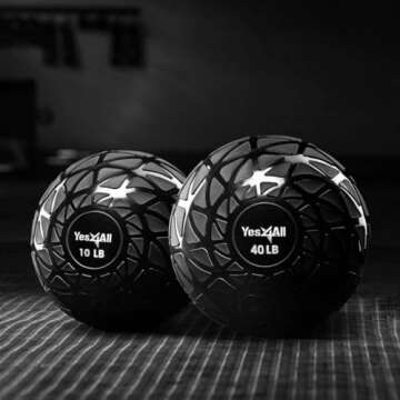 Yes4All Slam Balls 10-40lb Durable Medicine Balls for Workouts