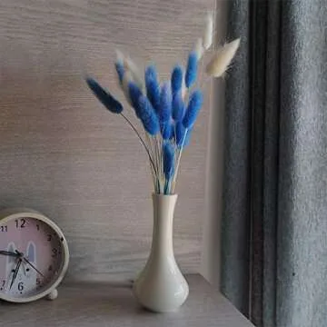 Color Life 110-120 Pcs Dried Natural Flowers Decoration, Dried Rabbit Tail Grass Flowers,Dried Pampas Grass, Used for Home, Wedding, Party, Theme Decoration,16in(Off White)