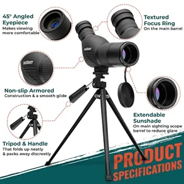 Roxant Blackbird Spotting Scope - Compact 12-36x50 High Definition Zoom