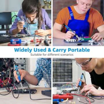 Soldering Iron Kit, 80W 110V LCD Digital Solder Iron Pen with Ceramic Heater, Portable Welding Tools with 5pcs Tips, Stand, Solders Wire, Sponge, Paste, for Metal,Electric Repairs, DIY