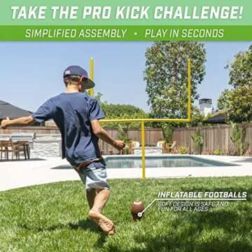 GoSports 8 ft PRO Kick Challenge Football Goal Set