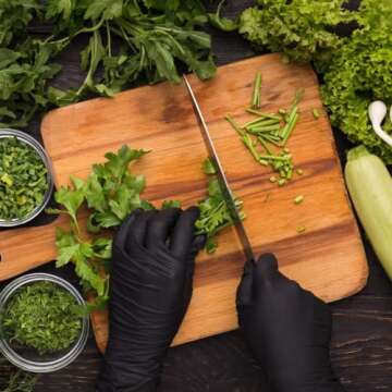 Shamrock Black Latex Examination Gloves - Size Large Disposable