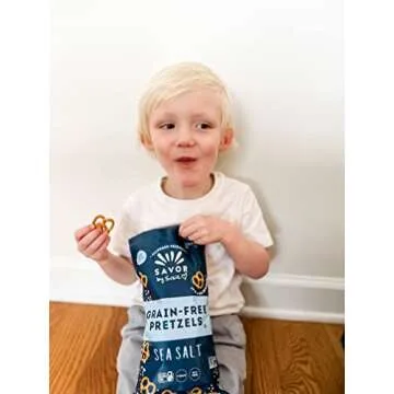 Savor by Suzie, Gluten-Free Pretzel Twists - Grain Free, Nut Free, Non-GMO Vegan, Sugar-Free Paleo Snacks, Sea Salt, 6-pack, 6.5oz