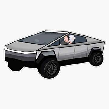 Elon Musk Smoking Weed in The Cybertruck Sticker Vinyl Bumper Sticker Decal Waterproof 5"