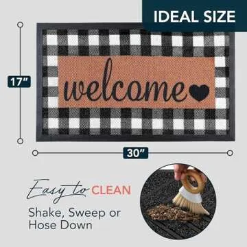 ubdyo Welcome Mat for Front Door Outside - Dirt Trapping Doormat Outdoor Entrance - Low Profile Welc...