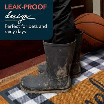 ubdyo Welcome Mat for Front Door Outside - Dirt Trapping Doormat Outdoor Entrance - Low Profile Welcome Matt Outdoor - Rubber Backing Anti Slip Door Mat - Regular 30'' x17'' (Checkered)