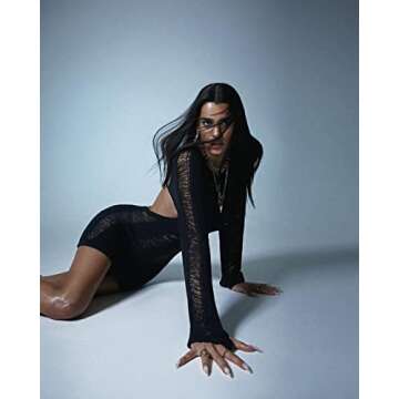 Linjianvhai Women Sexy Mini Dress Knit Mesh Cut Out Dress Backless Long Sleeve Ripped Bodycon Indie Girls Party Dress (Black, S)