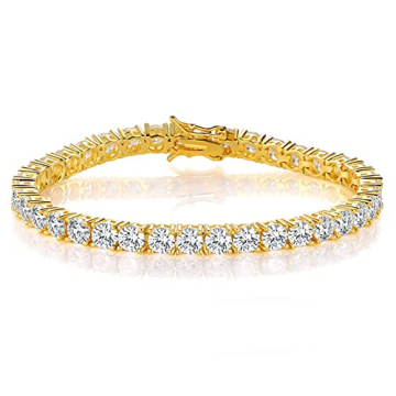 Gemsme Gold Plated Tennis Bracelet with Cubic Zirconia