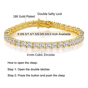 Gemsme Gold Plated Tennis Bracelet with Cubic Zirconia