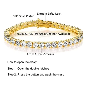 Gemsme Gold Plated Tennis Bracelet with Cubic Zirconia