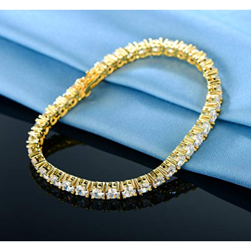Gemsme Gold Plated Tennis Bracelet with Cubic Zirconia