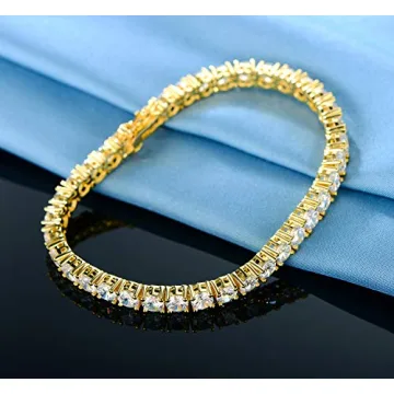 Gemsme Gold Plated Tennis Bracelet with Cubic Zirconia