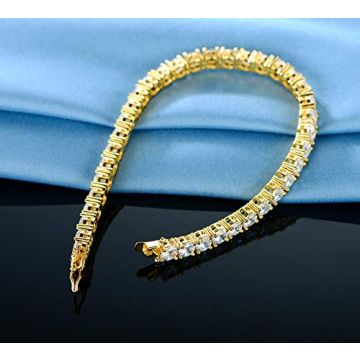Gemsme Gold Plated Tennis Bracelet with Cubic Zirconia