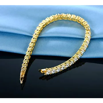 Gemsme Gold Plated Tennis Bracelet with Cubic Zirconia