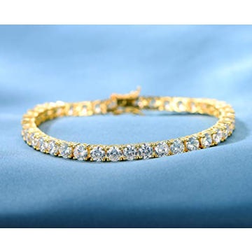 Gemsme Gold Plated Tennis Bracelet with Cubic Zirconia