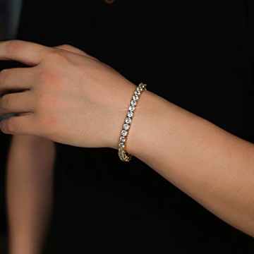 Gemsme Gold Plated Tennis Bracelet with Cubic Zirconia