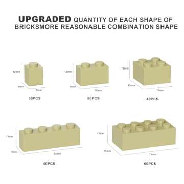 WEBRICK 300 Pcs Classic Building Bricks, Apricot Yellow Bulk Bricks,Compatible with Major Brands Par...