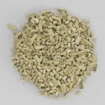 WEBRICK 300 Pcs Classic Building Bricks, Apricot Yellow Bulk Bricks,Compatible with Major Brands Parts and Pieces, Creative Building Block Toys for Boys Girls Ages 6 7 8 9 10 Year Old…