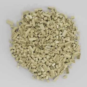 WEBRICK 300 Pcs Classic Building Bricks, Apricot Yellow Bulk Bricks,Compatible with Major Brands Parts and Pieces, Creative Building Block Toys for Boys Girls Ages 6 7 8 9 10 Year Old…