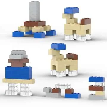 WEBRICK 300 Pcs Classic Building Bricks, Apricot Yellow Bulk Bricks,Compatible with Major Brands Parts and Pieces, Creative Building Block Toys for Boys Girls Ages 6 7 8 9 10 Year Old…