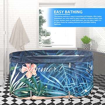 Portable Bathtub,Foldable Soaking Bathing Tub Separate Family Bathroom SPA Tub Hot Ice Bath Thermal ...