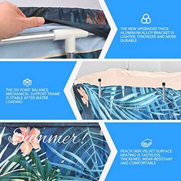 Portable Bathtub,Foldable Soaking Bathing Tub Separate Family Bathroom SPA Tub Hot Ice Bath Thermal Foam Keep Temperature Non-Inflatable Tub Oval Bathtubs for Showers, with Lids