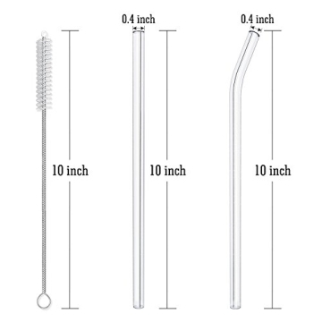 Hiware 5-Piece Reusable Glass Straws Set for Eco-Friendly Sipping