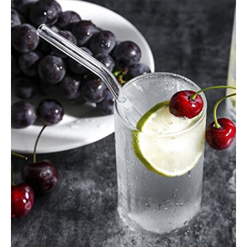 Hiware 5-Piece Reusable Glass Straws Set for Eco-Friendly Sipping