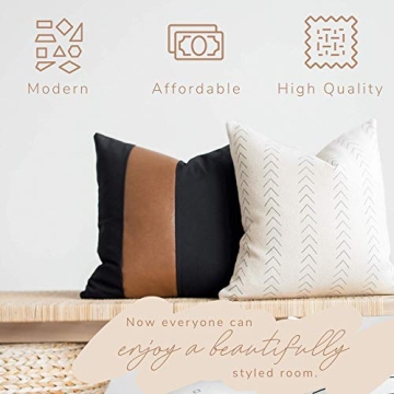 Woven Nook Modern 18x18 Boho Pillow Covers Set of 4