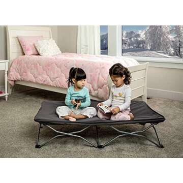 Regalo My Cot Portable Travel Bed, Includes Fitted Sheet, Grey, 1 Count (Pack of 1)