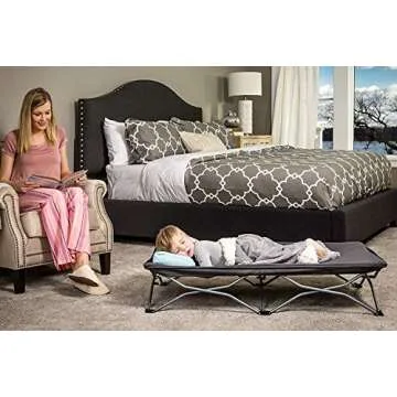 Regalo My Cot Portable Travel Bed, Includes Fitted Sheet, Grey, 1 Count (Pack of 1)