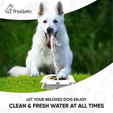 Dog Outdoor Fountain Step On, Dog Sprinkler Paw Activated, Drinking Pet Dispenser, Provides Fresh Wa...
