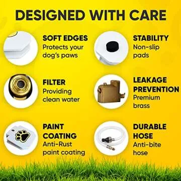 Dog Outdoor Fountain Step On, Dog Sprinkler Paw Activated, Drinking Pet Dispenser, Provides Fresh Water, Sturdy, Easy to Use by Trio Gato