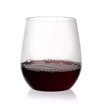 RAINBOWKING Shatterproof Plastic Wine Glasses 12oz Set