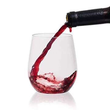 RAINBOWKING Shatterproof Plastic Wine Glasses 12oz Set