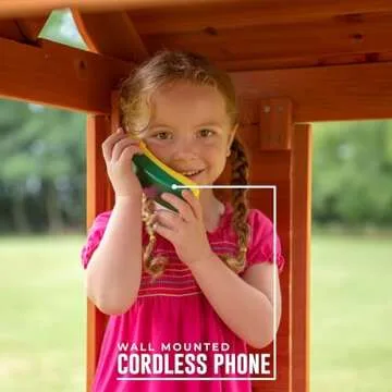 Backyard Discovery Timberlake All Cedar Wooden Playhouse, Country Cottage, Sink, Stove, White Trimmed Windows, Kitchen with Sink and Stove, Flowerpot Holders, Ages 2-6