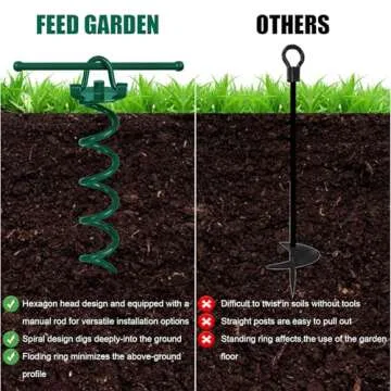 Durable FEED GARDEN Spiral Ground Anchors - 4 Pack