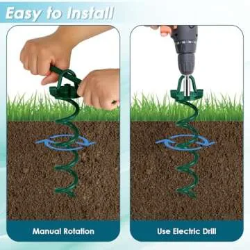 Durable FEED GARDEN Spiral Ground Anchors - 4 Pack