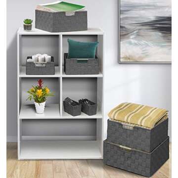 Sorbus Storage Baskets for Organizing (Set of 7), Mesh Hand-Woven Design, Linen Closet Organizers an...