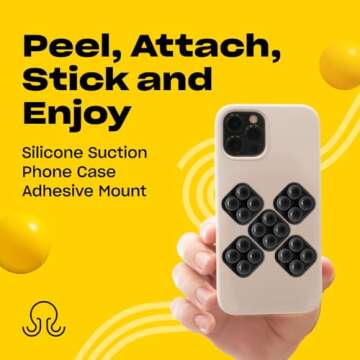 OCTOBUDDY Mini Silicone Suction Phone Case Adhesive Mounts - Hands-Free, Strong Grip Holder for Selfies and Videos - Durable, Easy to Use - iPhone and Android Compatible - 6 x 1" x 1", Darth Vader