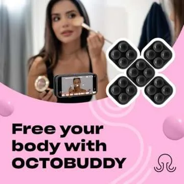 OCTOBUDDY Mini Silicone Suction Phone Case Adhesive Mounts - Hands-Free, Strong Grip Holder for Selfies and Videos - Durable, Easy to Use - iPhone and Android Compatible - 6 x 1" x 1", Darth Vader