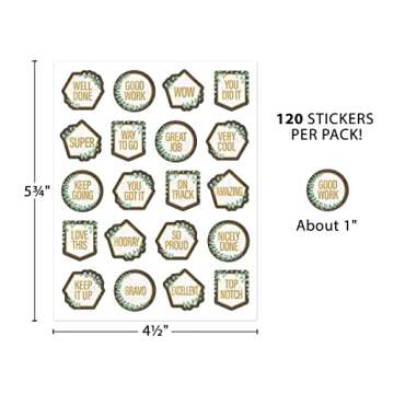 Teacher Created Resources Eucalyptus Stickers, Pack of 120